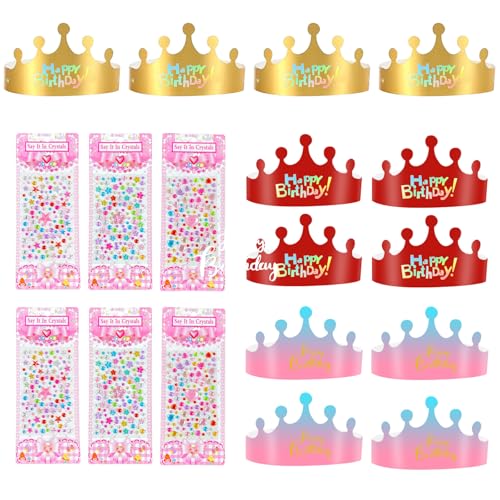 Rongxze 12 Stück Papierkronen, DIY Party Krone Geburtstag, Verstellbare Pappkronen mit 6 Blätter Selbstklebende Strasssticker für Prinz Prinzessin Geburtstag Feiern Party, Baby Shower Foto Requisiten Rongxze 12 Stück Papierkronen, DIY Party Krone Geburtstag, Verstellbare Pappkronen mit 6 Blätter Selbstklebende Strasssticker für Prinz Prinzessin Geburtstag Feiern Party, Baby Shower Foto Requisiten von Rongxze