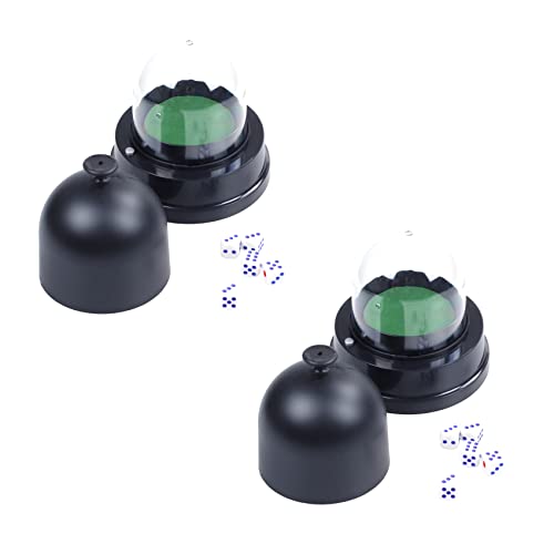 Ronlok 2X Automatic Dice Roller Cup Batteriebetriebenes Pub Bar Partei Spiel mit 5 WÜRfeln Schwarz von Ronlok