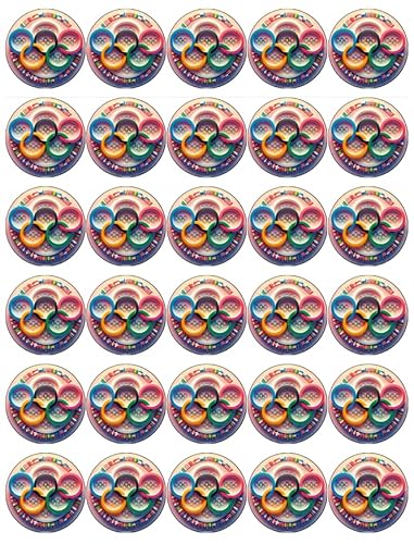 30 Cupcake-Topper mit Olympic-Logo, essbares Oblatenpapier, Feenkuchenaufsätze, Feier, Kuchendekorationen 30 Cupcake-Topper mit Olympic-Logo, essbares Oblatenpapier, Feenkuchenaufsätze, Feier, Kuchendekorationen von Ronnies-Bakery-Company