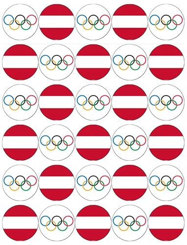 Cupcake-Topper mit Olympia-Flagge, essbares Oblatenpapier, 30 Stück Cupcake-Topper mit Olympia-Flagge, essbares Oblatenpapier, 30 Stück von Ronnies-Bakery-Company