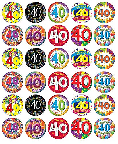 Cupcake-Topper zum 40. Geburtstag, essbar, Esspapier, Feen-Motiv, 30 Stück Cupcake-Topper zum 40. Geburtstag, essbar, Esspapier, Feen-Motiv, 30 Stück von Ronnies-Bakery-Company