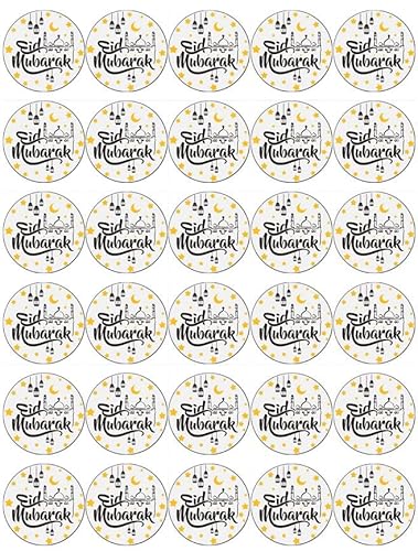 Ronnies-Bakery-Company Eid Mubarak Cupcake-Topper, 30 Stück, Verschiedenfarbig, Kuchenaufsatz, Party, Taufe, Geburtstag, Hochzeit von Ronnies-Bakery-Company