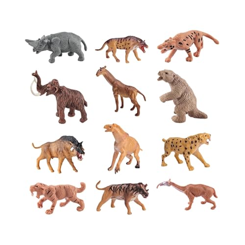 Ronyme 12x Mini prähistorisches Tiermodell, antikes Biologiemodell, pädagogisches, Tierfiguren für Spielepräsentationen, Stil c von Ronyme