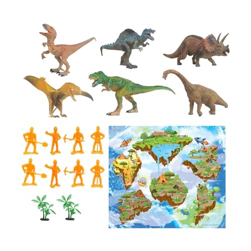 Ronyme 17-teiliges Wildtier-Spielset mit Dinosaurierspielzeug für Kinder von 3 bis 5 Jahren mit Aktivitätsspielmatte, Dinosaurierspielzeug, Spielsets für von Ronyme