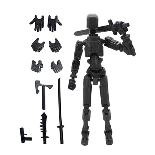 Ronyme 3D-gedruckte Actionfigur mit Mehreren Gelenken, Actionfigur mit Zubehör, männliche Actionfigur für Ausstellungen, Sammlerstück, Schaufensterpuppe, SCHWARZ von Ronyme