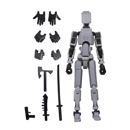 Ronyme 3D-gedruckte Actionfigur mit Mehreren Gelenken, Actionfigur mit Zubehör, männliche Actionfigur für Ausstellungen, Sammlerstück, Schaufensterpuppe, grau und schwarz von Ronyme