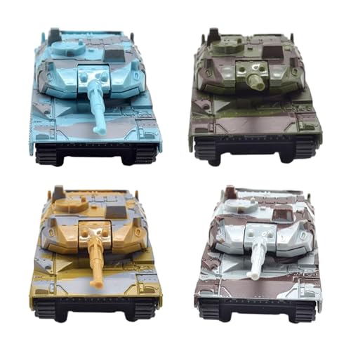 Ronyme 4-teiliges Panzerspielzeug zum Zurückziehen, Panzerfahrzeug für Kinder, Partygeschenke, Metall mit zurückziehbaren Mini-Panzern für Kinder, Kinder, von Ronyme
