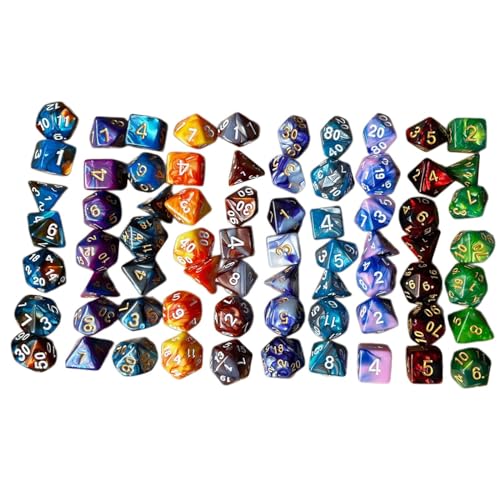 Ronyme 70x Acrylwürfel, Partyspielwürfel, Mehrseitige Mathematik-Zählwürfel, Spielzeug, Mehrseitige Spielwürfel, Polyeder-Würfel-Set, Stil b von Ronyme