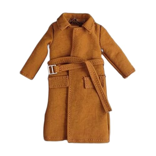 Ronyme Actionfiguren im Maßstab 1/18, Lange Windjacke, Puppenjacke, stilvolle Kleidung für Kinder und Erwachsene, Miniatur, 9,5 cm, männliche Figur, Kostüm, Karamell von Ronyme