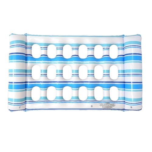 Ronyme Aufblasbarer Pool Lounger Lounge Schwimmer Hochdienst, Schwimmer Floß Strandmatten Pool Floatie Pool Float für Sommerpoolzubehör, Blau von Ronyme