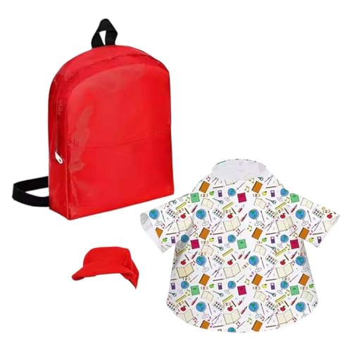 Ronyme -Gans-Kostüm-Set, bedrucktes Kleid, Hut, Rucksack, dekorativ, Outdoor-, Gänse-Outfit für Outdoor-Rasenhof-Terrassenparty von Ronyme