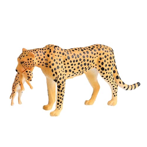 Ronyme Leoparden-Spielzeugfigur, realistische Tierstatue, Ornament, Vorschul-Leopardenfiguren für Lernspielzeug, Geburtstagsgeschenke von Ronyme