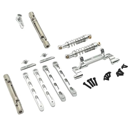 Ronyme Metall Stoßdämpfer Halterung RC Ersatzteile Professionelle Robuste DIY ACCS Upgrades Kits Ersatz für MN82 LC79 1/12 RC Truck, Silber von Ronyme