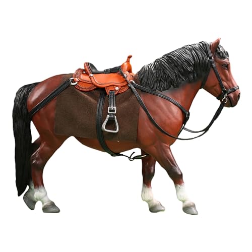 Ronyme Pferdemodell im Maßstab 1:12, Pferdespielzeug, Miniatur, Sammlerstück, realistisch für 6-Zoll-Figuren, Miniaturszene, Diorama, braun von Ronyme