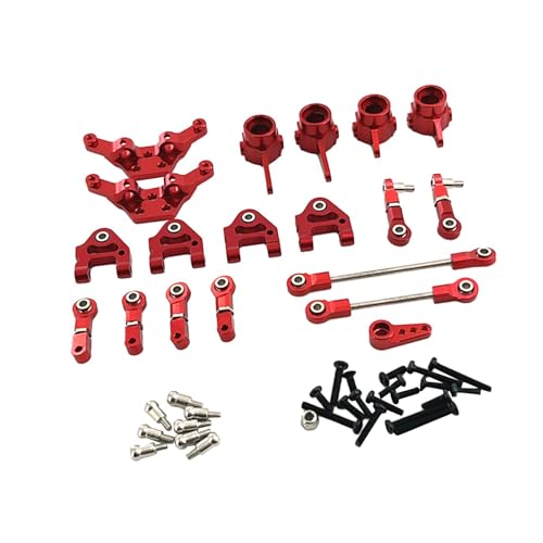 Ronyme RC Auto Ersatzteile Lenkschalen Combo Set Shock Zubehör für Wltoys 1/28 K989 K979 K969 RC Modell Auto DIY Modifikation, Rot von Ronyme