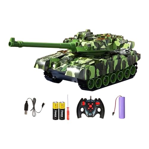 Ronyme RC-Kampfpanzer mit realistischem Sound, drehbarem Turm, RC-Fahrzeugspielzeug für Jungen, Mädchen, Erwachsene und Kinder, Grün von Ronyme