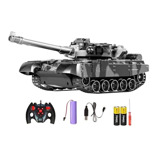 Ronyme RC-Kampfpanzer mit realistischem Sound, drehbarem Turm, RC-Fahrzeugspielzeug für Jungen, Mädchen, Erwachsene und Kinder, grau von Ronyme