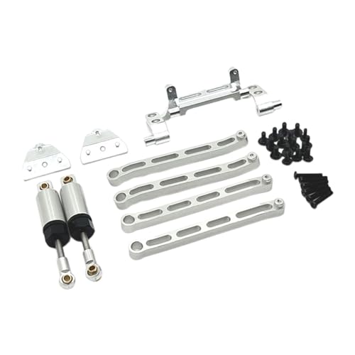 Ronyme RC-Stoßdämpfersatz, Upgrade-Kits, DIY-Zubehör, einfach zu installierende Ersatz-RC-Auto-Zugstangen-Kits für MN82 LC79 MN78 1/12 RC, Silber von Ronyme