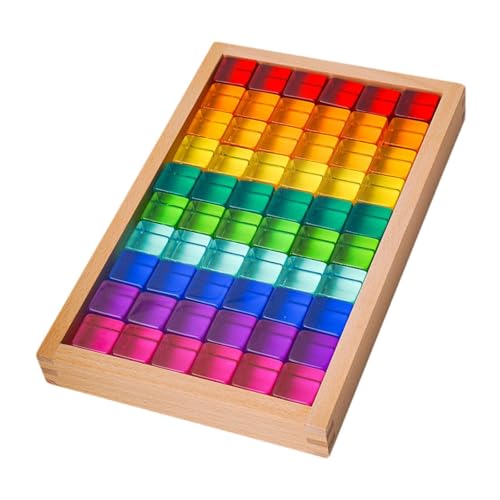 Ronyme Regenbogen-Baustein-Set, Baustein-Set für Kinder, Montessori-Spielzeug, glatt, Regenbogen-Acryl-Würfel für Kleinkinder, Weihnachten Ronyme Regenbogen-Baustein-Set, Baustein-Set für Kinder, Montessori-Spielzeug, glatt, Regenbogen-Acryl-Würfel für Kleinkinder, Weihnachten von Ronyme