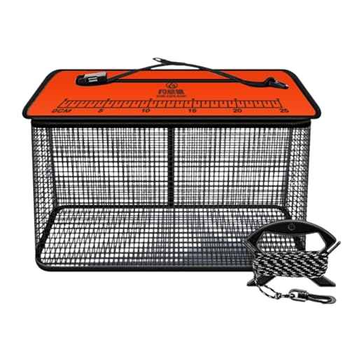 Ronyme Schwimmender Fischkorb, Angelaufbewahrungskäfig, multifunktionale Fischschutztasche, Minnows-Eimer, Orange 34 X20cmx28cm von Ronyme