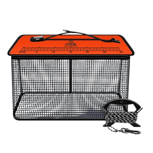 Ronyme Schwimmender Fischkorb, Angelaufbewahrungskäfig, multifunktionale Fischschutztasche, Minnows-Eimer, Orange 39 X24cmx50cm von Ronyme
