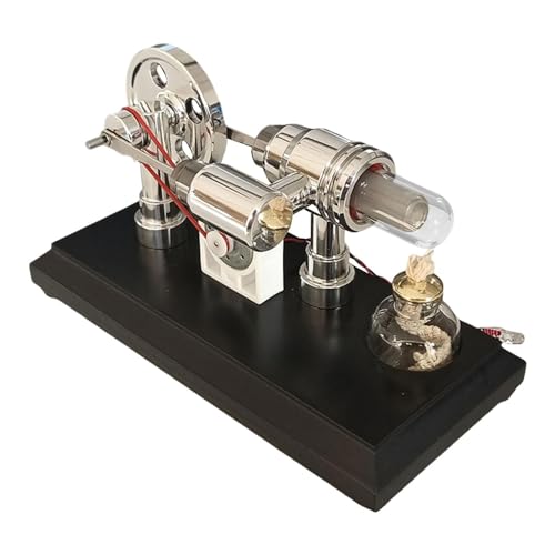 Ronyme Stirlingmotor-Modell, Heißluft-Stirlingmotor, Motor, DIY-Phantasie, Physik-Experimentierkits für Demo-Requisiten, mechanisches Lernen, 8cmx17cmx9cm von Ronyme