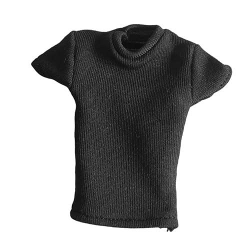 Ronyme T-Shirt im Maßstab 1/12, handgefertigte Puppenkleidung, kurzärmelig, 6-Zoll-Actionfigur, Modell für 6-Zoll-Actionfiguren, Ankleidepuppenmodell, Schwarz Ronyme T-Shirt im Maßstab 1/12, handgefertigte Puppenkleidung, kurzärmelig, 6-Zoll-Actionfigur, Modell für 6-Zoll-Actionfiguren, Ankleidepuppenmodell, Schwarz von Ronyme
