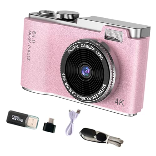 Ronyme Tragbares -Digitalkamera-Spielzeug, 11,7 x 6,4 x 2,9 cm, eingebautes Fülllicht, leicht, vielseitig einsetzbar für Videoaufnahmen, drehbarer, Rosa von Ronyme