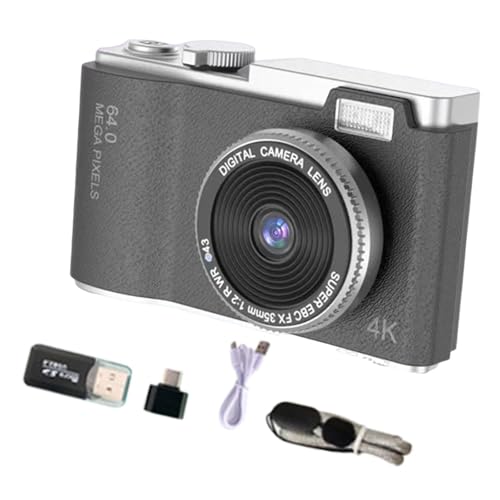 Ronyme Tragbares -Digitalkamera-Spielzeug, 11,7 x 6,4 x 2,9 cm, eingebautes Fülllicht, leicht, vielseitig einsetzbar für Videoaufnahmen, drehbarer, Schwarz von Ronyme