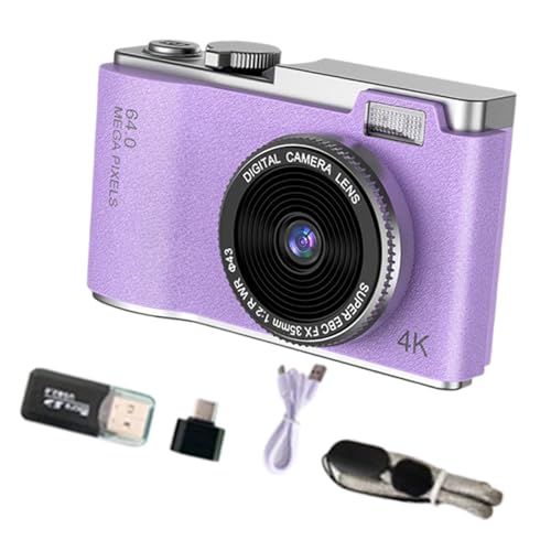 Ronyme Tragbares -Digitalkamera-Spielzeug, 11,7 x 6,4 x 2,9 cm, eingebautes Fülllicht, leicht, vielseitig einsetzbar für Videoaufnahmen, drehbarer, Violett von Ronyme