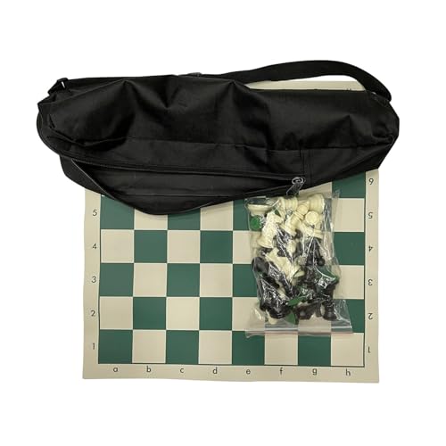 Ronyme Tragbares Schachspiel, aufrollbares Schachbrettspielset, mit Reisetasche zur Aufbewahrung, Schachspiel, Deluxe-Turnierschachspiel für draußen, m von Ronyme