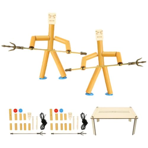 Ronyme Zwei-Spieler-Kampf-Desktop-Thread-Puppenspiel-Wettbewerb, handgefertigtes, schnelles, lustiges Holz-Bots-Kampfspiel für Kinder und Erwachsene von Ronyme