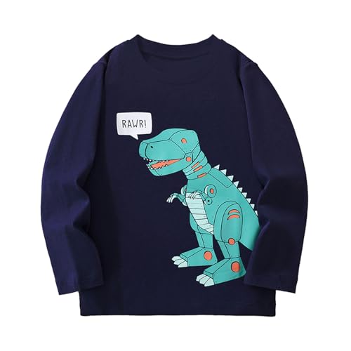Roobeety Kinder Sweatshirt mit Dinosaurier-Grafik - Langarm Pullover für Jungen und Mädchen | Lässiges Rundhals Oberteil für den Alltag von Roobeety