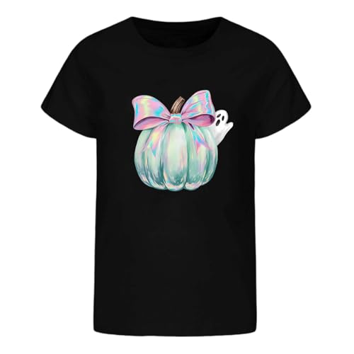 Roobeety Kinder T-Shirt mit Halloween-Kürbis-Print | Kurzarm Crop-Top für Mädchen und Jungen für Herbst und Party im Niedlichen Stil Roobeety Kinder T-Shirt mit Halloween-Kürbis-Print | Kurzarm Crop-Top für Mädchen und Jungen für Herbst und Party im Niedlichen Stil von Roobeety