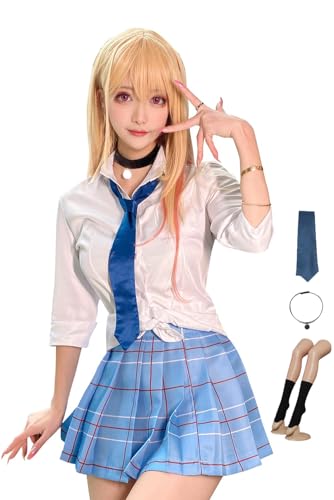 Roocnie My Dress Up Darling Cosplay Kostüm Marin Kitagawa Outfit Shirt Japanische Schulmädchen Uniform von Roocnie