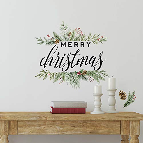 RoomMates RMK4480GM Wandaufkleber, Motiv: Weihnachtskranz, zum Abziehen und Aufkleben, Rot, Grün, Schwarz RoomMates RMK4480GM Wandaufkleber, Motiv: Weihnachtskranz, zum Abziehen und Aufkleben, Rot, Grün, Schwarz von RoomMates