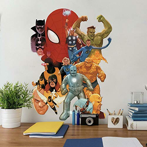 RoomMates RMK4648GM Marvel Avengers Classic Peel and Stick Wandaufkleber, Rot, Gelb, Grün, Blau, Schwarz von RoomMates