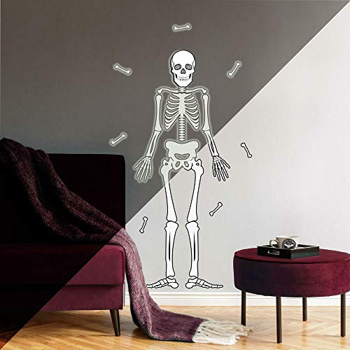 RoomMates RMK4689GM Wandaufkleber, Skelett, leuchtet im Dunkeln, Schwarz/Weiß von RoomMates