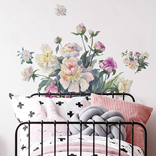 RoomMates Wandaufkleber, Motiv Blumenstrauß, zum Abziehen und Aufkleben, groß, Rosa, Grün, Violett und Weiß RoomMates Wandaufkleber, Motiv Blumenstrauß, zum Abziehen und Aufkleben, groß, Rosa, Grün, Violett und Weiß von RoomMates