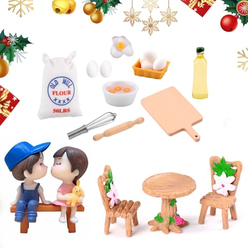 20 Stück Miniatur Wichtel Zubehör, 1/12 Puppenhaus Eier Nudelholz Küche Backen Set, Wichteltür Backset Dollhouse, Mini Küche Zubehör 20 Stück Miniatur Wichtel Zubehör, 1/12 Puppenhaus Eier Nudelholz Küche Backen Set, Wichteltür Backset Dollhouse, Mini Küche Zubehör von Roontin
