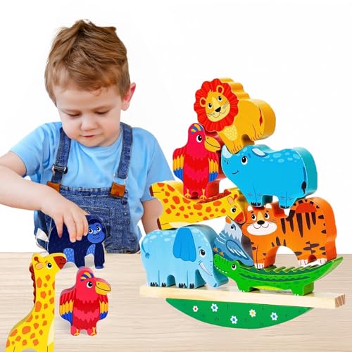 Roontin Montessori Holzspielzeug ab 2 3 4 5 Jahren – Stapelspielzeug Tiere aus Holz, Lernspielzeug für Kleinkinder, Motorikspielzeug & Bausteine zum Stapeln, Geschenk für Mädchen & Jungen Roontin Montessori Holzspielzeug ab 2 3 4 5 Jahren – Stapelspielzeug Tiere aus Holz, Lernspielzeug für Kleinkinder, Motorikspielzeug & Bausteine zum Stapeln, Geschenk für Mädchen & Jungen von Roontin