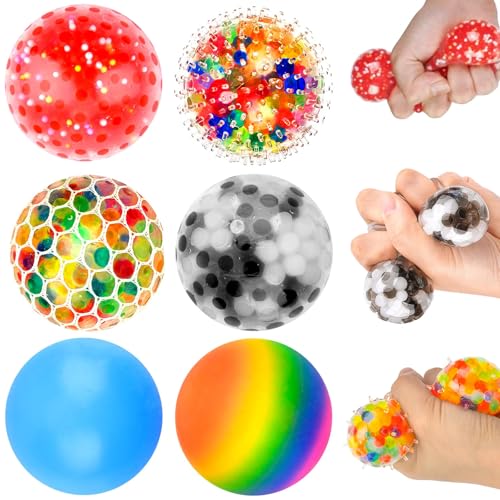 Stressball Set – 6 Stück Bunte Antistressball Kinder & Erwachsene, Sensorische Knautschball Kinder, Squeeze Balls gegen Stress, ADHS, Angst, Konzentration Stressball Set – 6 Stück Bunte Antistressball Kinder & Erwachsene, Sensorische Knautschball Kinder, Squeeze Balls gegen Stress, ADHS, Angst, Konzentration von Roontin