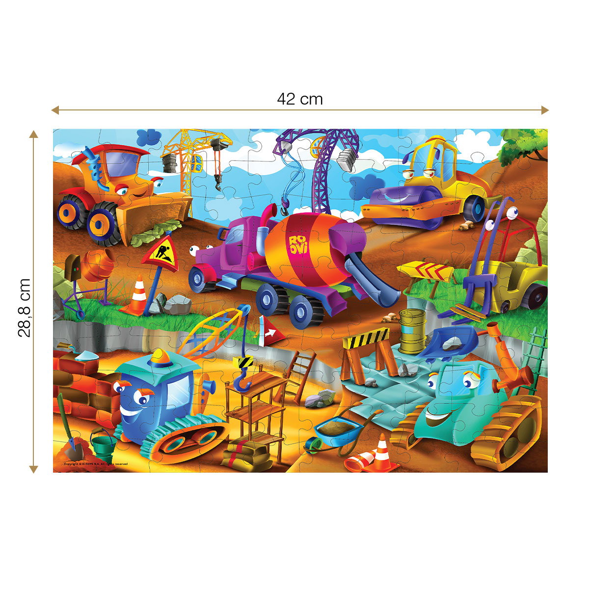 Roovi Construction Vehicles 100 Teile Puzzle Roovi-79695 von Roovi