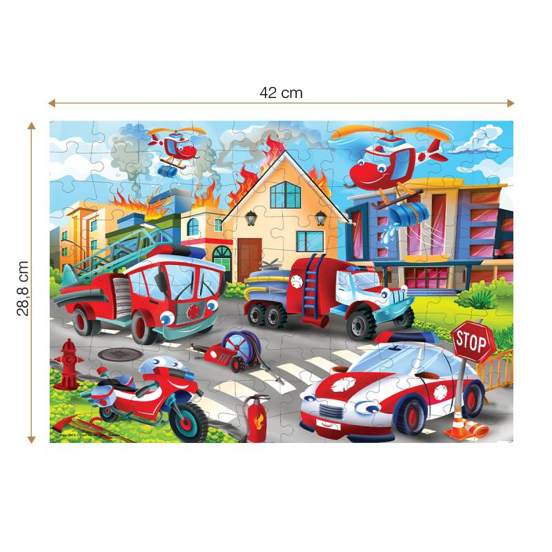 Roovi Fire Engines 100 Teile Puzzle Roovi-79701 von Roovi