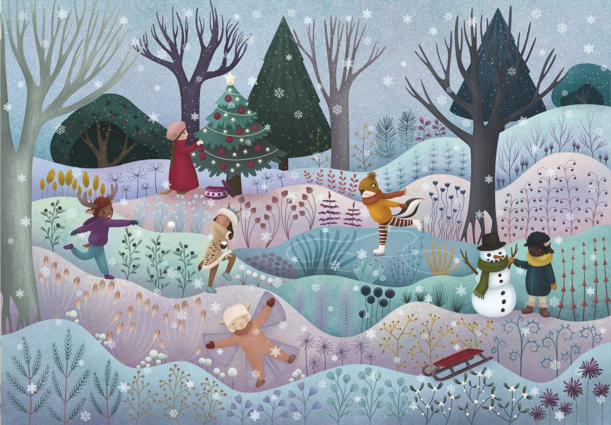Roovi Magic Forest, Winter 1000 Teile Puzzle Roovi-79756 von Roovi