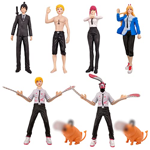 Chainsaws Kids Birthday Cake Toppers, 8pcs Chainsaws Cake Toppers,Chainsaws Character Cake Toppers, Kids Character Playsets, Action Figure Statues, Anime Fan Gifts, Chainsaws Themed Party Accessories von Ropniik