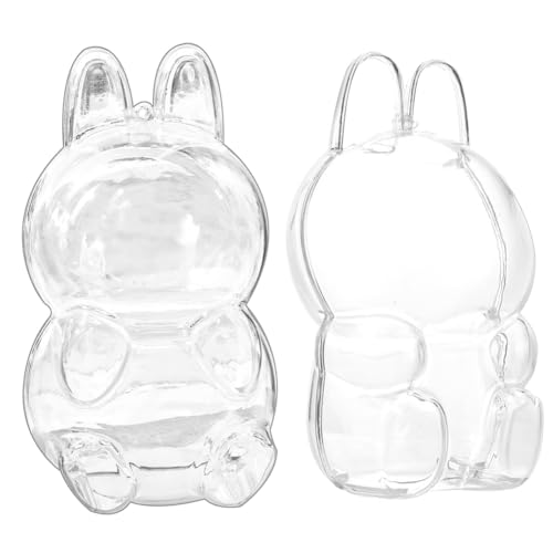 Ropniik 2 Stück Klare Acryl Displaybox Für Niedliche Monster Figuren, Staubdichte Abdeckung Für Sitzende (15,5cm) Kunstspielzeuge, Künstler Spielzeug Vitrine(Puppen Nicht Enthalten) (B) von Ropniik