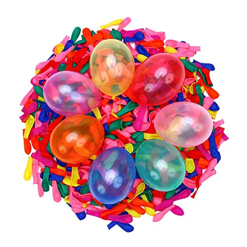 Ropniik 2000 Stück Wasserballons Mehrfarbige Latex-Wasserballons Bombe Selbstversiegelnd für Erwachsene Wasserbomben-Kampfspiele im Freien von SIMUER