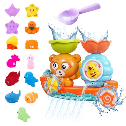 Ropniik Badewannenspielzeug Kinder,13pcs Wasserspritztiere Badespielzeug Für Babys,Bär Und Biene Badespielzeug Für Kleinkinder,Geschenke Für Kinder Ab 1 2 3 Jahre von Ropniik