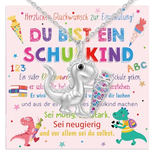 Rorchio Einschulung Mädchen Geschenk Dinosaurier(Siber von Rorchio